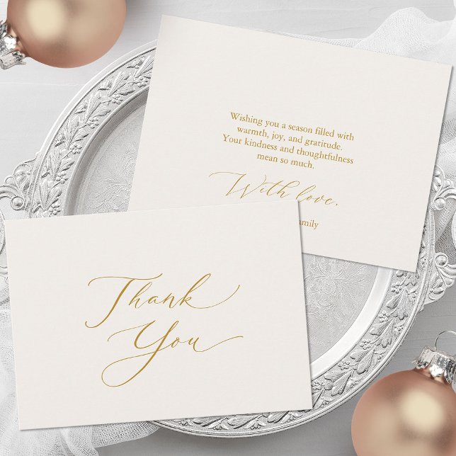 Elegant Gold Script Thank You Card (Creator Uploaded)