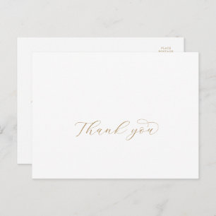Elegant Gold Script Thank You Postcard