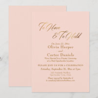 Elegant Gold Script To Have & To Hold Reception