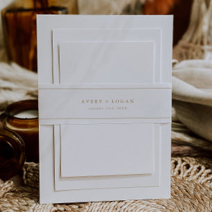 Elegant Gold Script Wedding Belly Band Invitation Belly Band