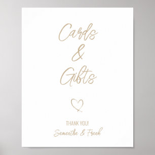 Elegant Gold Script Wedding Card and Gift Poster