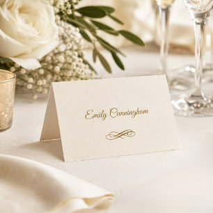 Elegant Gold Script Wedding DIY Place Card