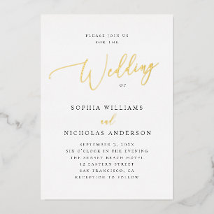 Elegant Gold Script Wedding   Minimalist Classic