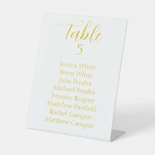 Elegant Gold Script Wedding Seating Chart Table Pedestal Sign