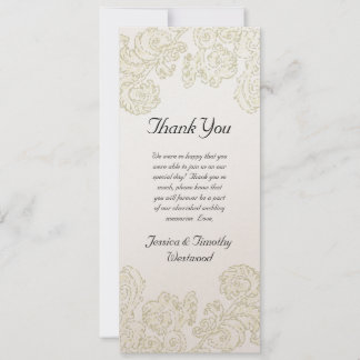 Elegant Gold Scrolls Wedding Thank You Card