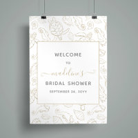 Elegant Gold Sea Ocean Bridal Shower Welcome