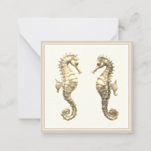 Elegant Gold Seahorses Card