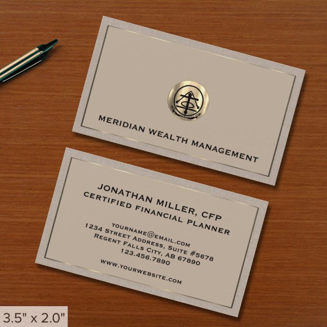 Elegant Gold Seal Logo Business Card (Creator Uploaded)