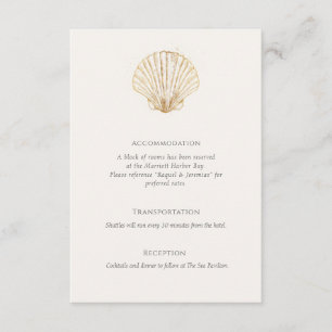 Elegant Gold Seashell information Details Enclosure Card