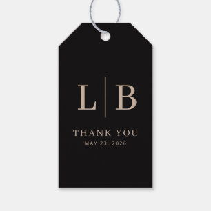 Elegant Gold Serif Wedding Favour Tag