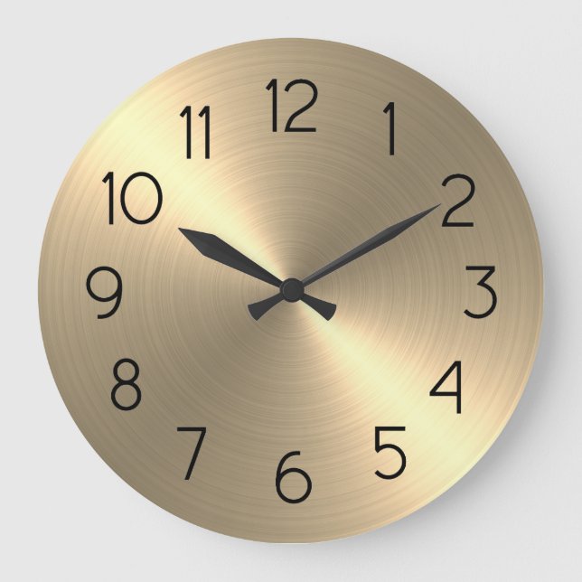 Elegant Gold Sheen Large Clock (Front)
