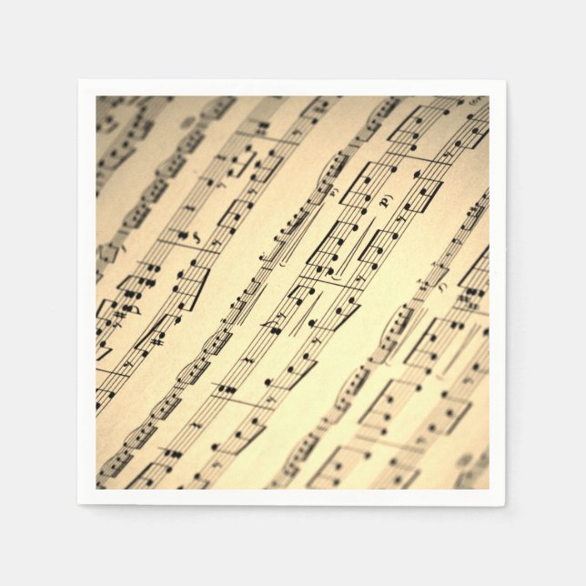 Elegant Gold Sheet Music Paper Napkin (Front)