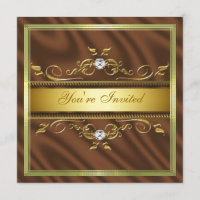 Elegant Gold Sienna Silk/Satin Invitation Template
