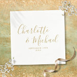 Elegant Gold Signature Script Napkins<br><div class="desc">Featuring signature style names,  these elegant gold napkins can be personalised with your information in chic lettering. Designed by Thisisnotme©</div>