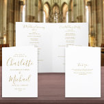 Elegant Gold Signature Script Wedding Programme<br><div class="desc">Gold signature script wedding program featuring chic modern typography,  this stylish wedding program can be personalised with your special wedding day information. Designed by Thisisnotme©</div>