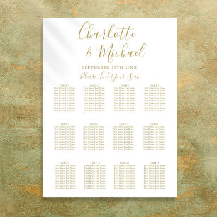 Elegant Gold Signature Wedding Seating Chart