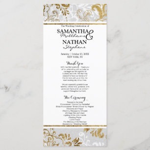 Elegant Gold Silver and Grey Floral Programs Programme