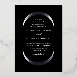 Elegant gold silver black modern geometric wedding
