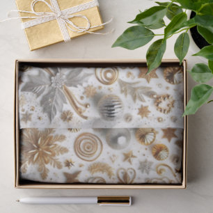 Elegant Gold Silver Flourish Christmas Craft Tissue Paper
