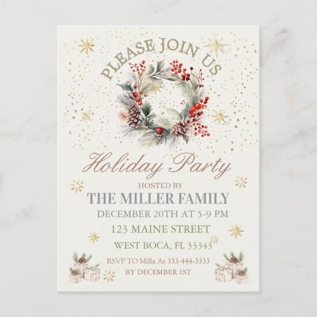 Elegant  Gold&Silver Holiday Party  (Front)