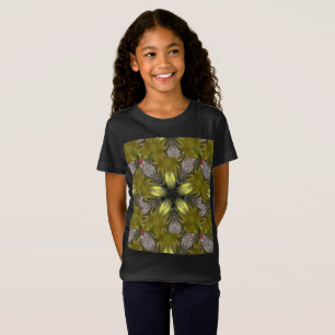 Elegant Gold Silver Kaleidoscope Christmas Star T-Shirt