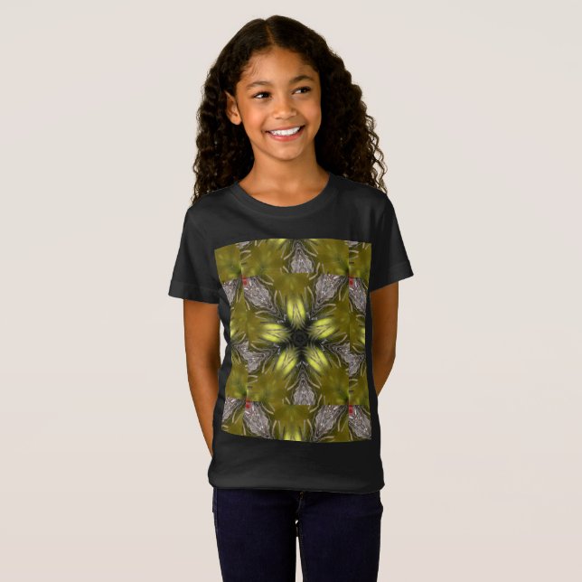 Elegant Gold Silver Kaleidoscope Christmas Star T-Shirt (Front Full)