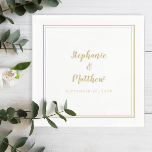 Elegant Gold Simple Modern Minimalist Wedding Napkin