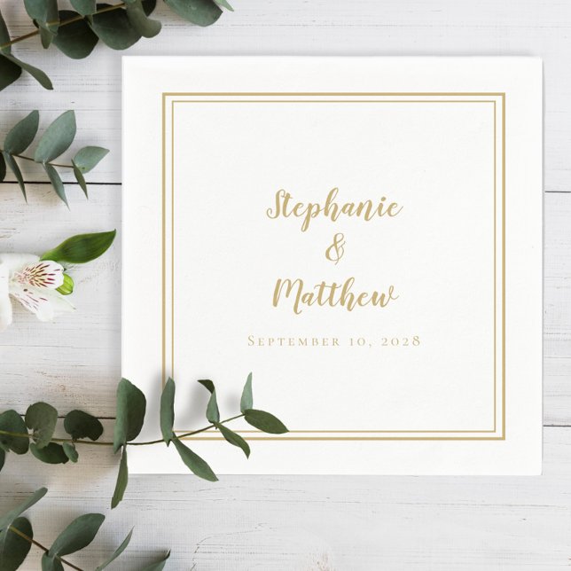Elegant Gold Simple Modern Minimalist Wedding Napkin (Elegant Gold Simple Modern Minimalist Wedding Napkins)