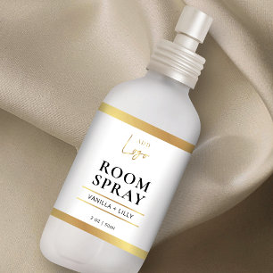 Elegant Gold Simple Modern Room Mist Spray Label