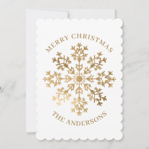 Elegant Gold Snowflake Christmas Holiday Card