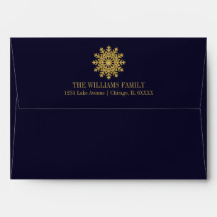 Elegant Gold Snowflake Holiday Envelope
