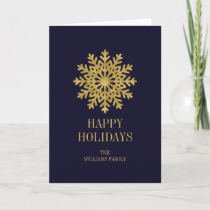 Elegant Gold Snowflake Holiday Greeting Card
