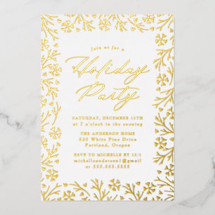 Elegant Gold Snowflake Holiday Party