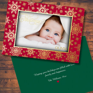 Elegant Gold Snowflake Photo Frame