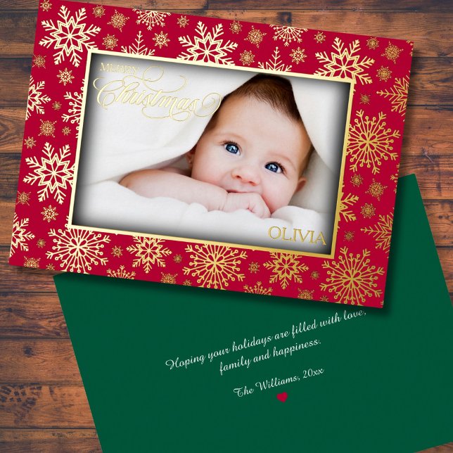 Elegant Gold Snowflake Photo Frame (Creator Uploaded)