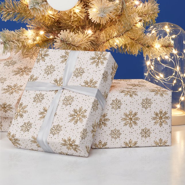 Elegant Gold Snowflake Wrapping Paper (Holidays)