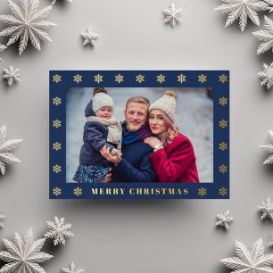 Elegant Gold Snowflakes Christmas Photo