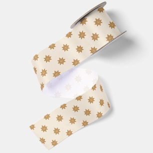 Elegant Gold Snowflakes Christmas Satin Ribbon