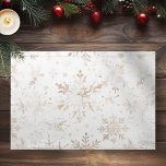 Elegant Gold Snowflakes Winter Themed Christmas Placemat<br><div class="desc">Enhance your holiday table setting with our Elegant Gold Snowflakes Winter Themed Christmas Cloth Placemats. These stunning placemats feature intricate gold snowflakes on a white background, creating an elegant and festive look for your holiday decor. Whether you're hosting a Christmas dinner or looking to add a touch of sophistication to...</div>