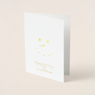 Elegant Gold Snowman Christmas Foil Card