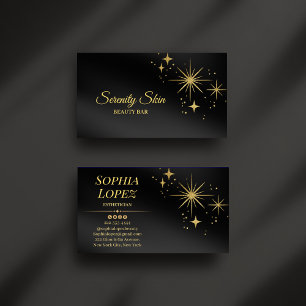 Elegant Gold Sparkle Esthetician Business Card