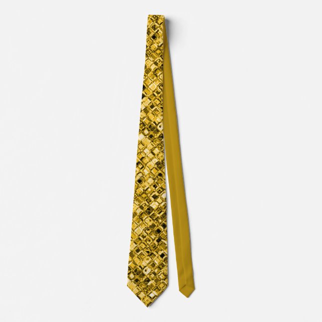 Elegant Gold Sparkle Glitter Gem Pattern Tie (Front)