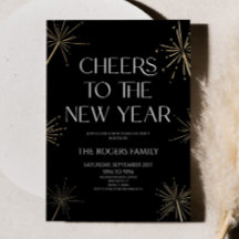 Elegant Gold Sparklers Cheers New Years Eve Party