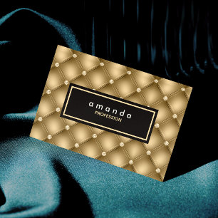 Elegant gold sparkly glitter monogram magnetic business card