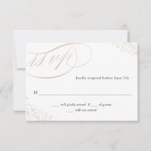 Elegant Gold Speckle Calligraphy Script Wedding