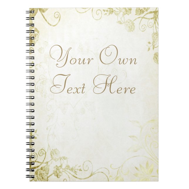 Elegant Gold Spiral Notebook (Front)