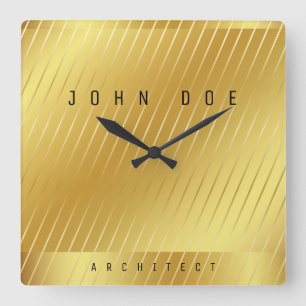 Elegant Gold Square Acrylic Wall Clock