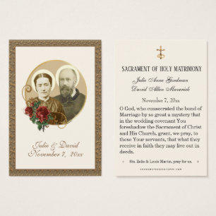 Elegant Gold St. Zelie & Louis Martin Wedding Card