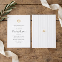 Elegant Gold Star of David Minimalist Bar Mitzvah