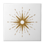 Elegant Gold Starburst  Tile<br><div class="desc">Elegant tile with a retro gold starburst serving as the central focal point, complimented by modern starburst design elements. Simple, clean design; one design of a coordinating collection. Create your own custom design by using the fields provided, or use the "message" button to contact the designer for help. To create...</div>